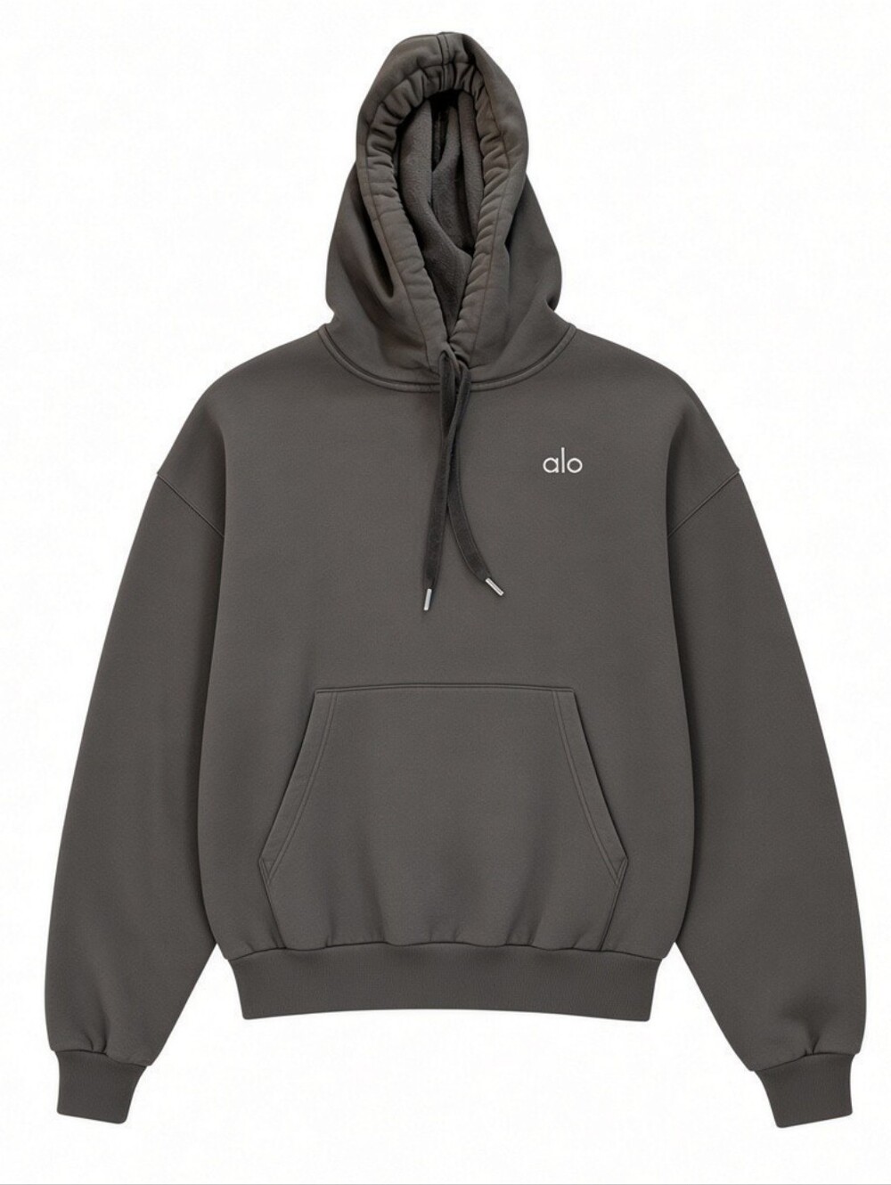 Alo Yoga Accolade Hoodie Espresso Oversized Pullover Sweatshirt - Picture 6 of 8